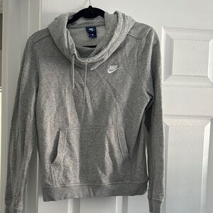 Nike Gray Pullover Hoodie with Funnel Neck